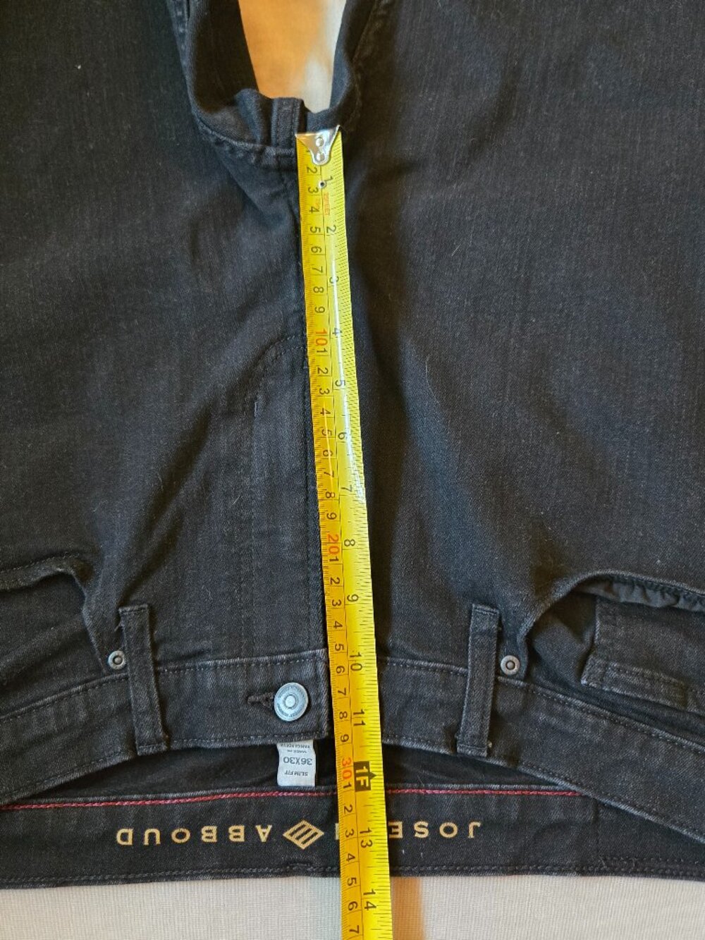 Joseph Abboud Men’s Slim Fit Black Jeans 36x30 Premium Stretch Denim - Picture 8 of 12